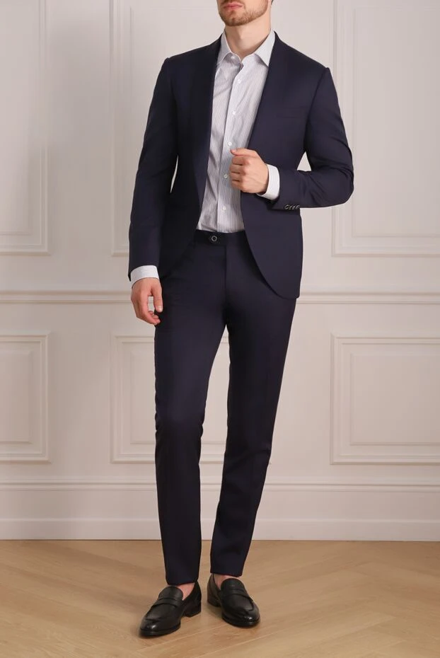 Lubiam man men's suit made of wool, blue купить с ценами и фото 142713 - photo 2