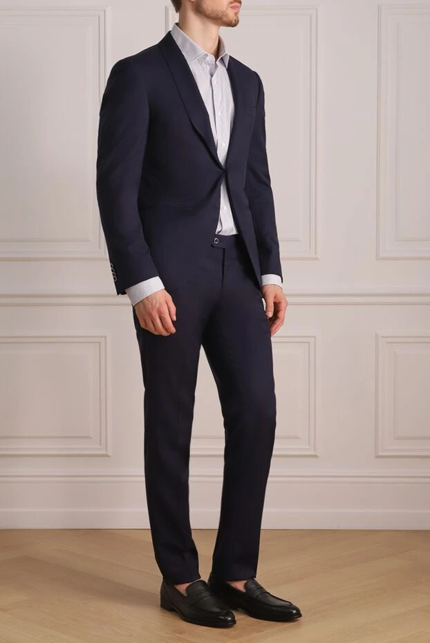 Lubiam men’s dark blue suit with a shawl lapel 142713 - photo 3