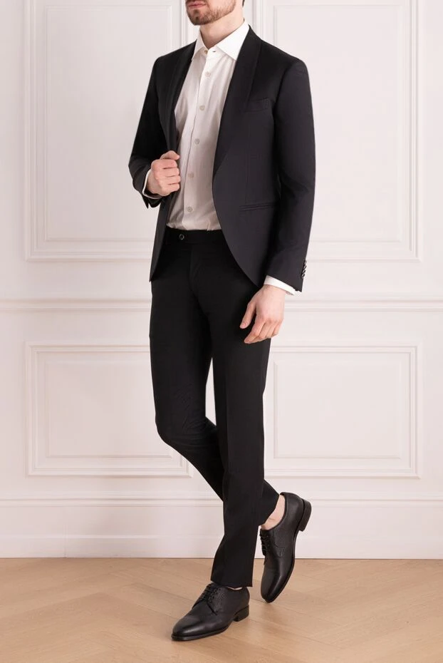 Lubiam man men's suit made of black wool купить с ценами и фото 142714 - photo 2