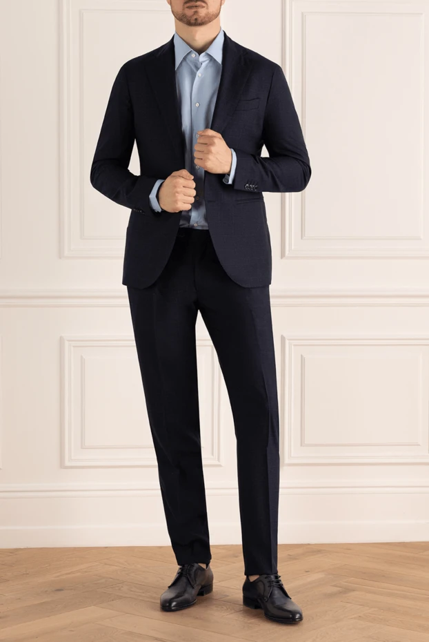 Lubiam man men's suit made of wool, blue купить с ценами и фото 142717 - photo 2