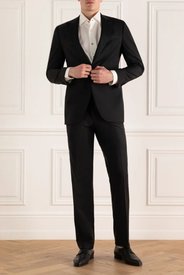 Lubiam man men's suit made of black wool купить с ценами и фото 142720 - photo 2