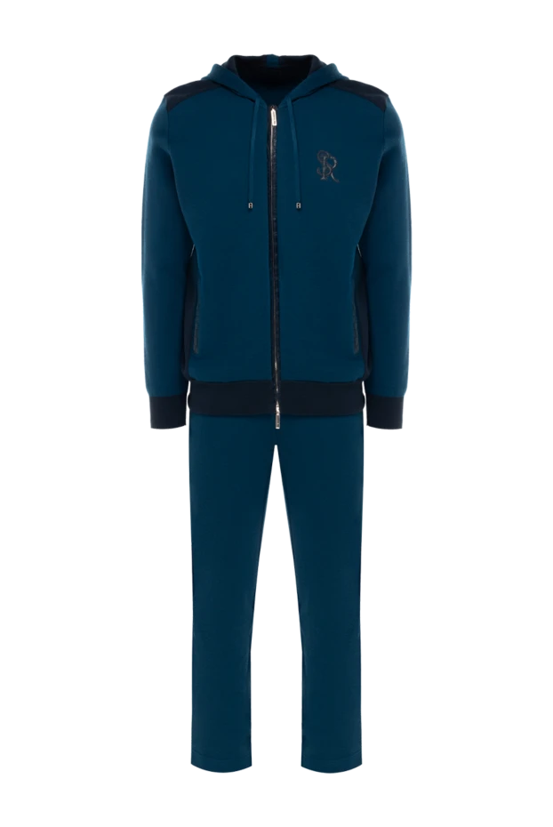 Men's sports jacket made of cashmere blue - photo 1