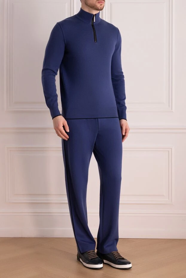 Stefano Ricci костюм спортивный мужской из кашемира синий 142724 - фото 3