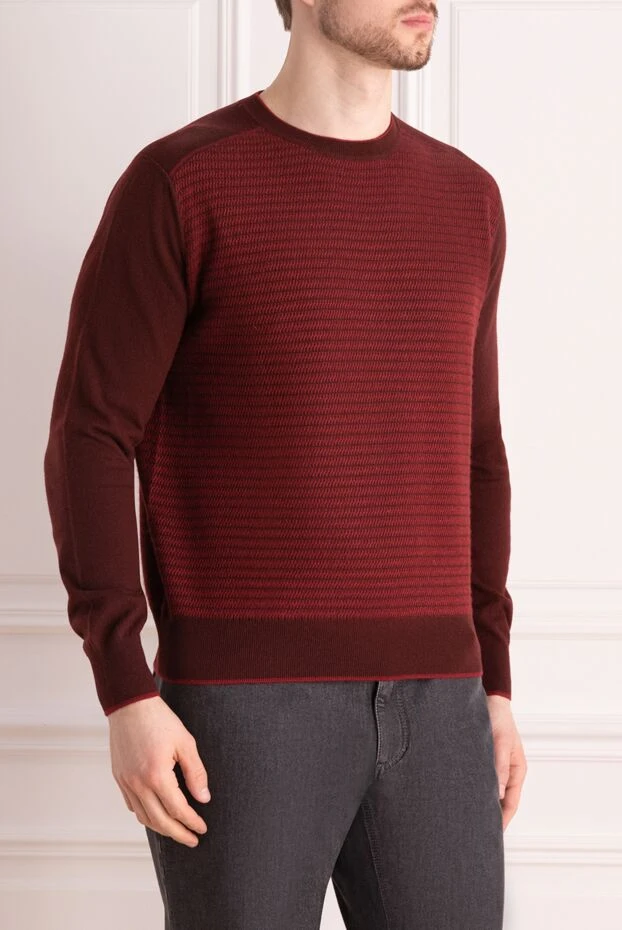 Stefano Ricci burgundy cashmere and silk jumper with a textured knit
 142738 - photo 3