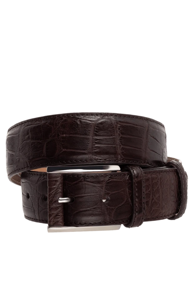 Cesare di Napoli man brown crocodile leather belt for men купить с ценами и фото 142759 - photo 1