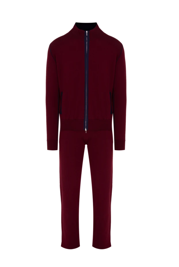 Cesare di Napoli man men's sports suit made of wool and silk, burgundy купить с ценами и фото 142766 - photo 1