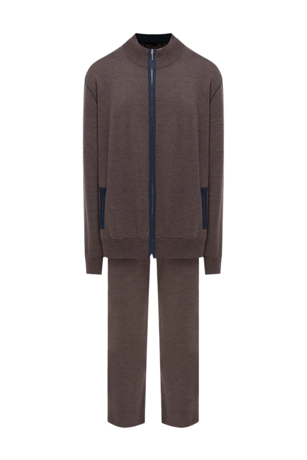 Cesare di Napoli man men's sports suit made of wool and silk, brown купить с ценами и фото 142769 - photo 1