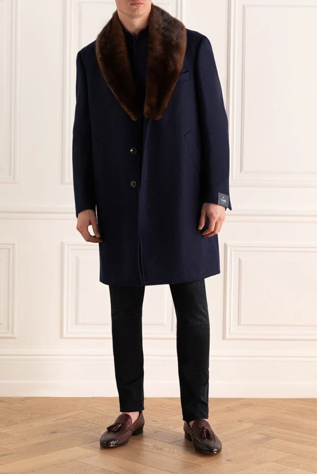 Tombolini man blue wool coat for men купить с ценами и фото 142776 - photo 2