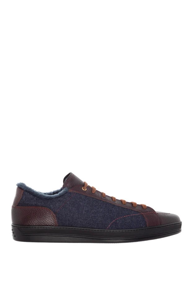 Doucal`s man leather and wool sneakers burgundy for men купить с ценами и фото 142782 - photo 1