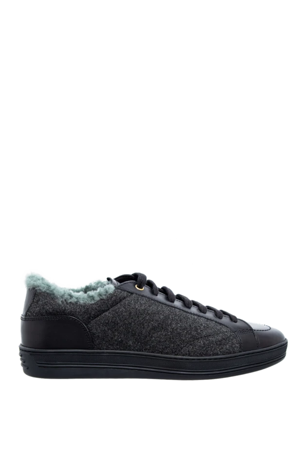 Doucal`s man gray leather and wool sneakers for men купить с ценами и фото 142783 - photo 1