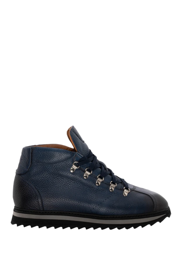 Doucal`s man blue leather sneakers for men купить с ценами и фото 142798 - photo 1