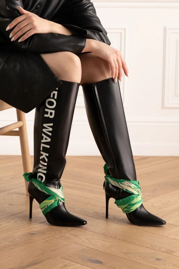 Off-White woman black leather boots for women купить с ценами и фото 142841 - photo 2