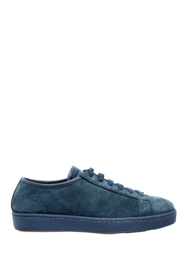 Santoni man blue suede sneakers for men купить с ценами и фото 142892 - photo 1