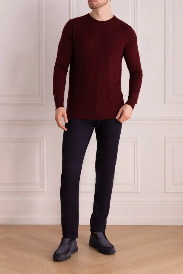 Tombolini man wool jumper burgundy for men купить с ценами и фото 142931 - photo 2