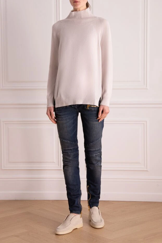 Balmain woman blue cotton jeans for women купить с ценами и фото 142966 - photo 2