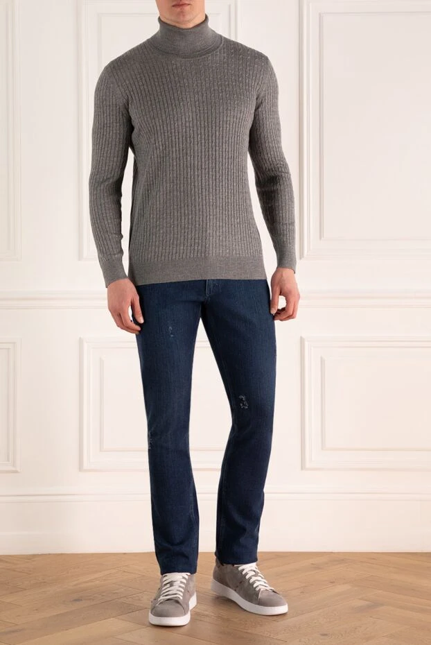 Cesare di Napoli man golf men's wool, silk and cashmere gray купить с ценами и фото 142977 - photo 2