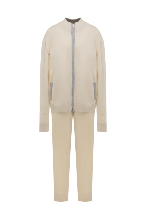 Cesare di Napoli man beige men's wool sports suit купить с ценами и фото 143012 - photo 1