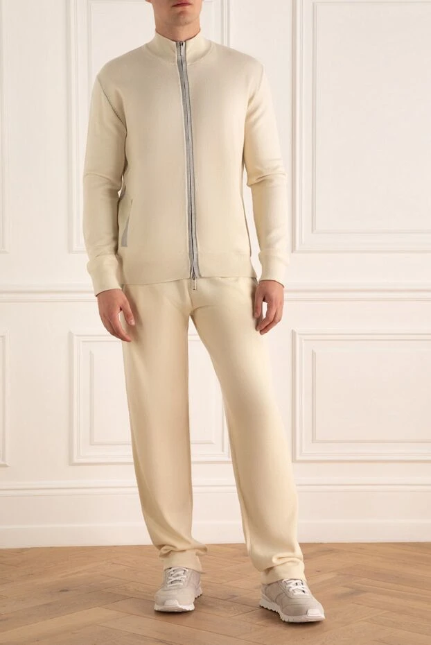 Cesare di Napoli man beige men's wool sports suit купить с ценами и фото 143012 - photo 2