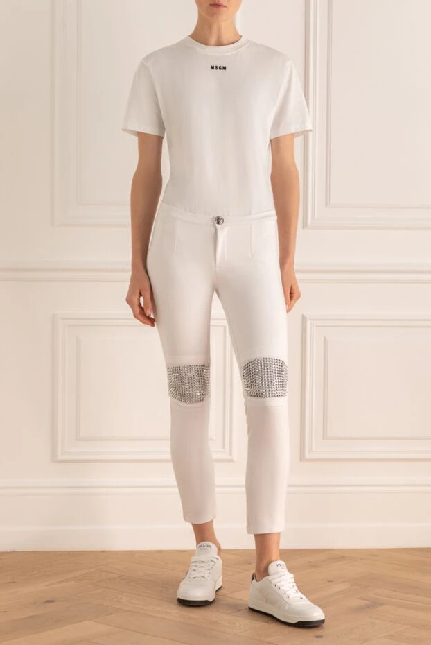 Philipp Plein woman white trousers for women купить с ценами и фото 143014 - photo 2