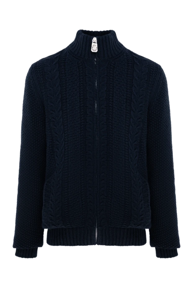 Billionaire man men's cardigan made of cashmere and natural fur, blue купить с ценами и фото 143032 - photo 1