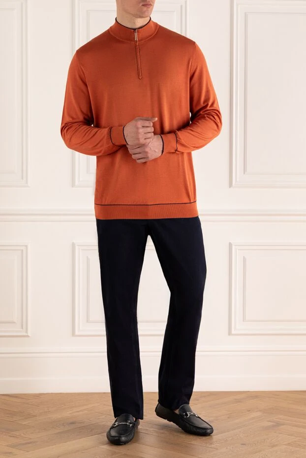 Stefano Ricci ерлерге арналған қызғылт сары жібек тройер 143047 - фото 2