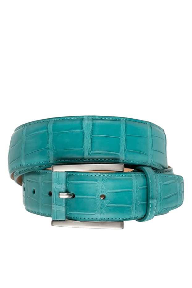 Cesare di Napoli man green crocodile leather belt for men купить с ценами и фото 143072 - photo 1