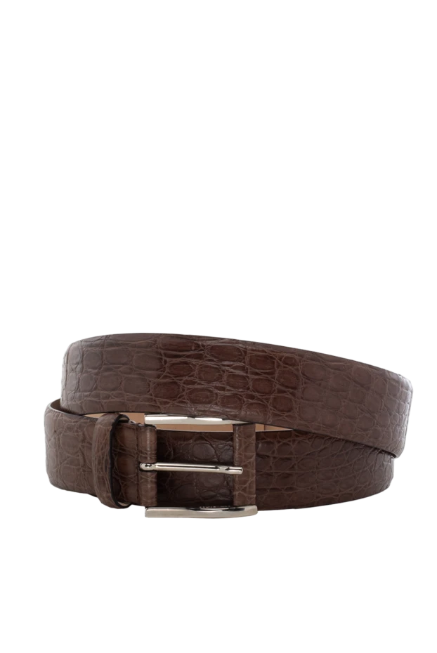 Cesare di Napoli man brown crocodile leather belt for men купить с ценами и фото 143073 - photo 1