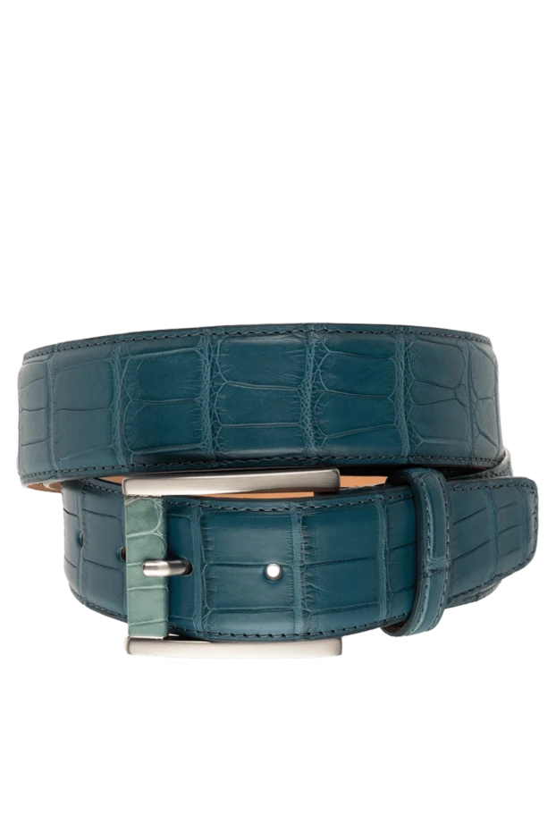 Cesare di Napoli man crocodile leather belt blue for men купить с ценами и фото 143076 - photo 1