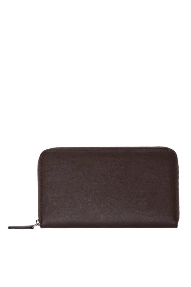 Cesare di Napoli man brown men's saffiano leather clutch купить с ценами и фото 143105 - photo 1