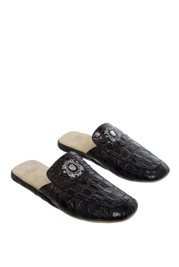 Tardini ерлерге арналған крокодил былғарыдан жасалған қара тәпішке 143186 - фото 3