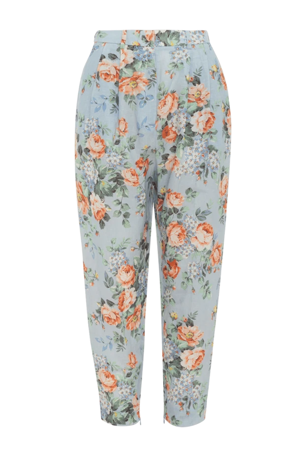 Zimmermann woman blue linen trousers for women купить с ценами и фото 143233 - photo 1