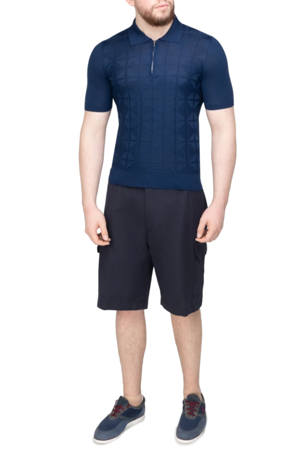 Cesare di Napoli man silk polo blue for men купить с ценами и фото 143279 - photo 2