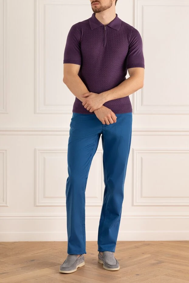 Cesare di Napoli man silk polo purple for men купить с ценами и фото 143284 - photo 2