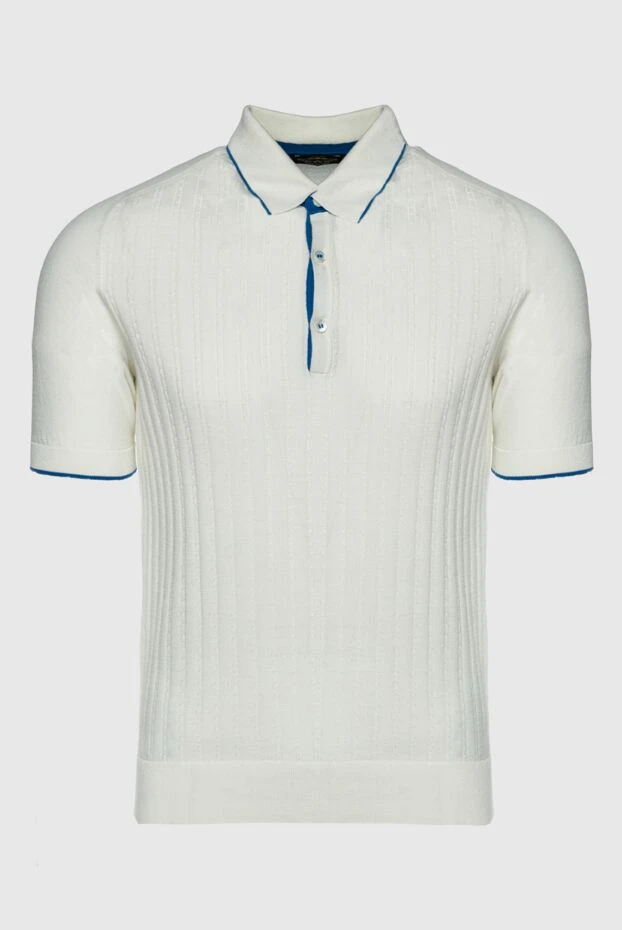 Cesare di Napoli man cotton polo white for men купить с ценами и фото 143297 - photo 1