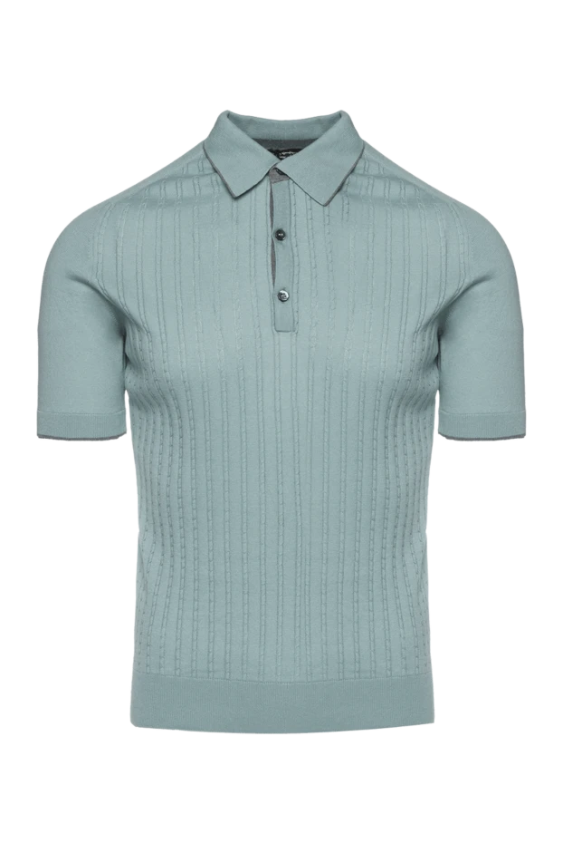 Cesare di Napoli man green cotton polo shirt for men купить с ценами и фото 143299 - photo 1