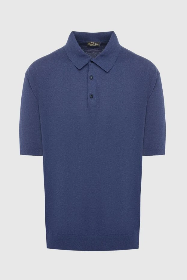 Cesare di Napoli man cotton polo blue for men купить с ценами и фото 143302 - photo 1