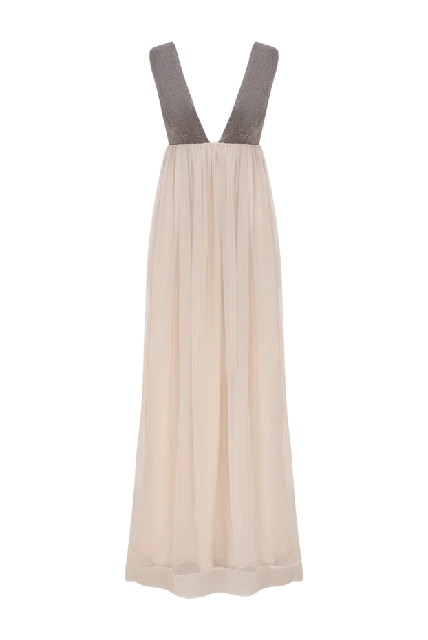 Brunello Cucinelli woman beige silk dress for women купить с ценами и фото 143425 - photo 1