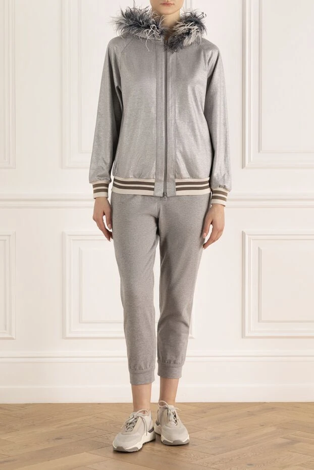 Brunello Cucinelli woman women's gray walking suit made of cotton купить с ценами и фото 143439 - photo 2