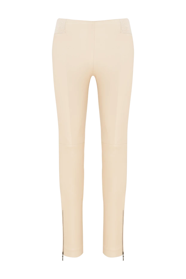 Brunello Cucinelli woman beige leather trousers for women купить с ценами и фото 143488 - photo 1