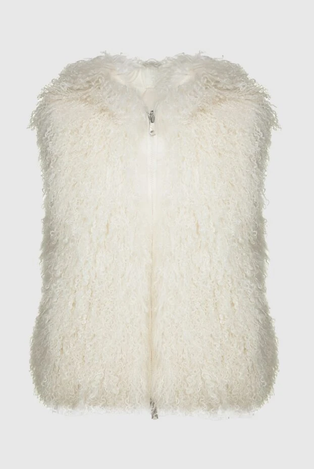 Brunello Cucinelli woman women's white natural fur vest купить с ценами и фото 143503 - photo 1