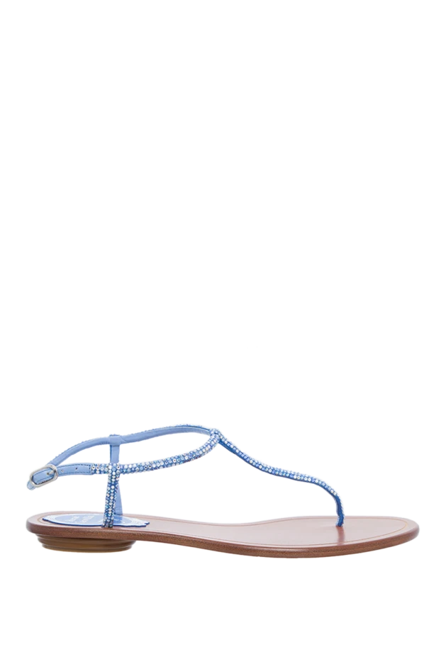 Rene Caovilla woman blue leather sandals for women купить с ценами и фото 143508 - photo 1