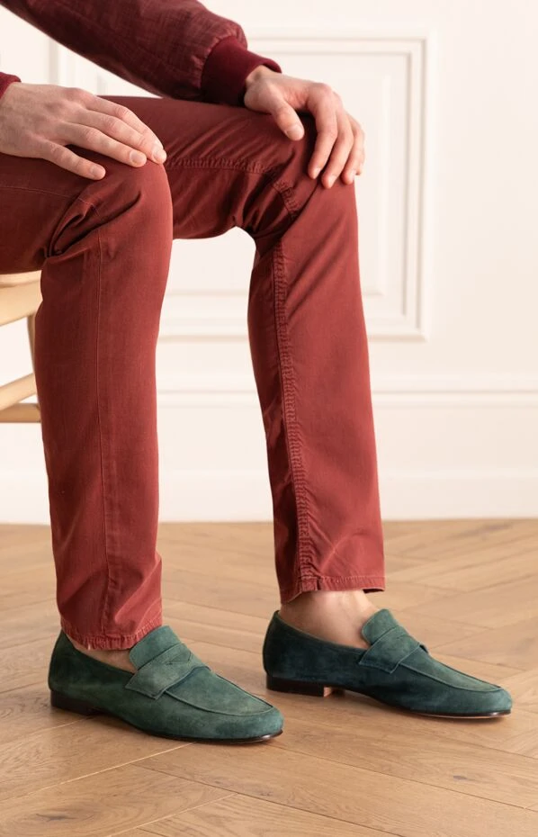 Andrea Ventura man green suede loafers for men купить с ценами и фото 143577 - photo 2