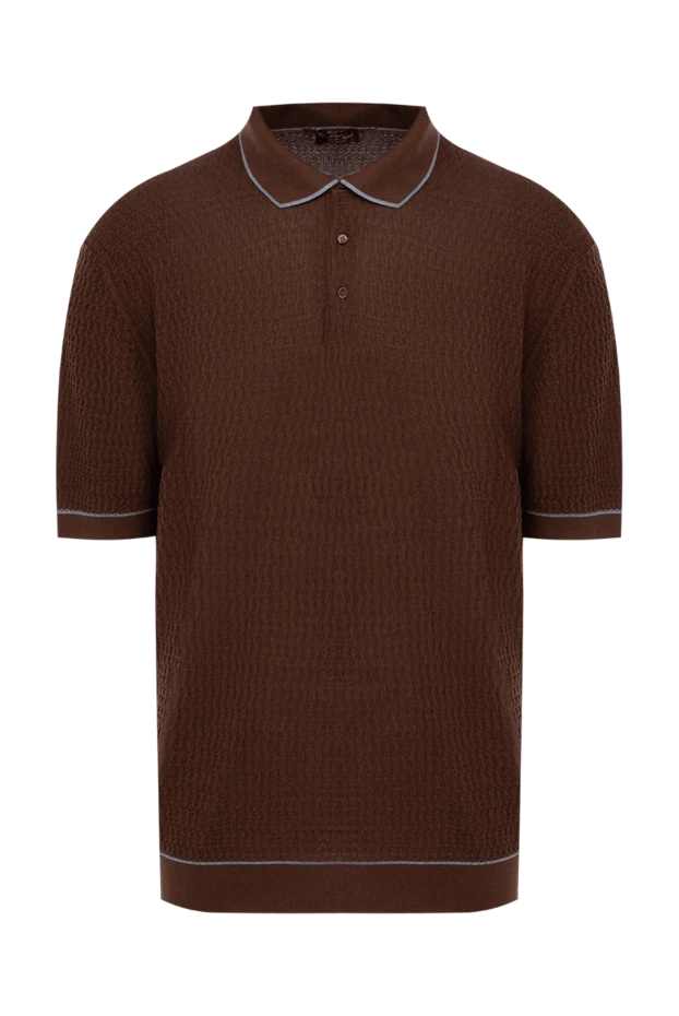 Cesare di Napoli man silk polo brown for men купить с ценами и фото 143616 - photo 1