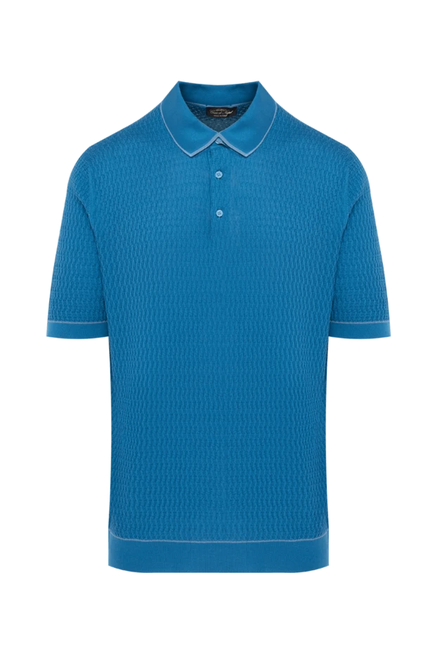 Cesare di Napoli man silk polo blue for men купить с ценами и фото 143617 - photo 1