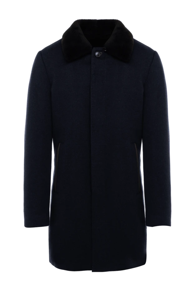 Gallotti man cashmere and fur coat blue for men купить с ценами и фото 143622 - photo 1