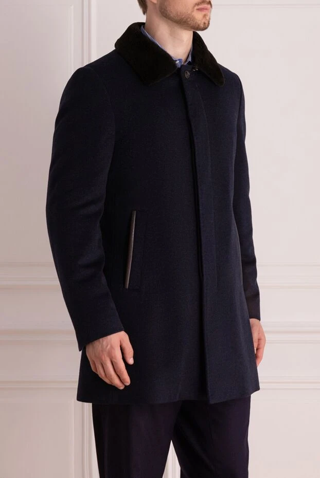 Moorer man men's blue cashmere coat 180223 - photo 3