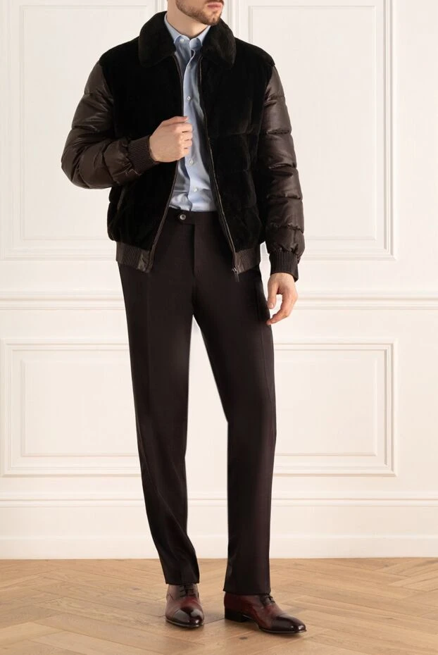 Gallotti man brown leather jacket for men купить с ценами и фото 143625 - photo 2