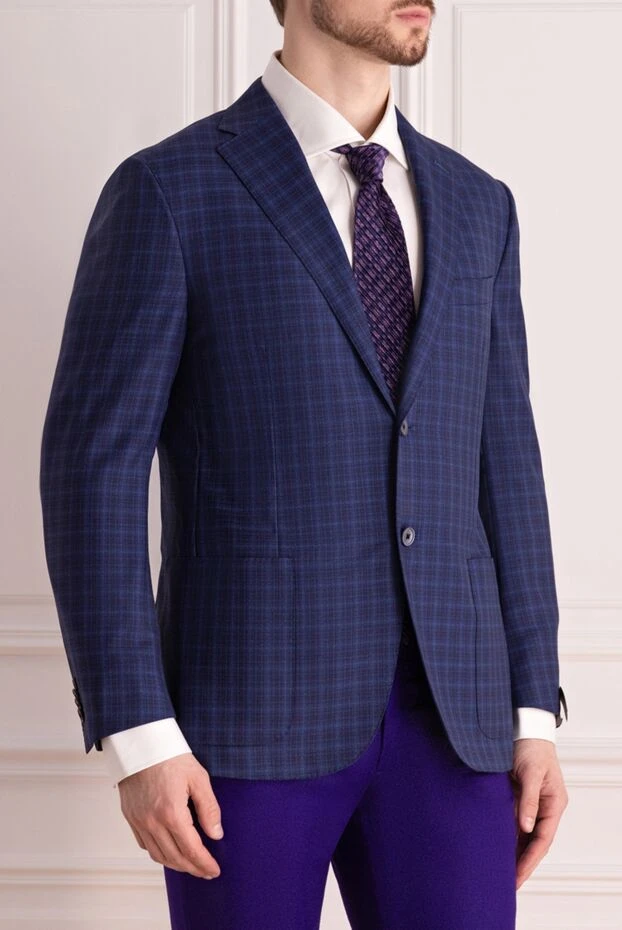 Corneliani қою-көк түсті жүннен тігілген ерлерге арналған күртеше
 143680 - фото 3