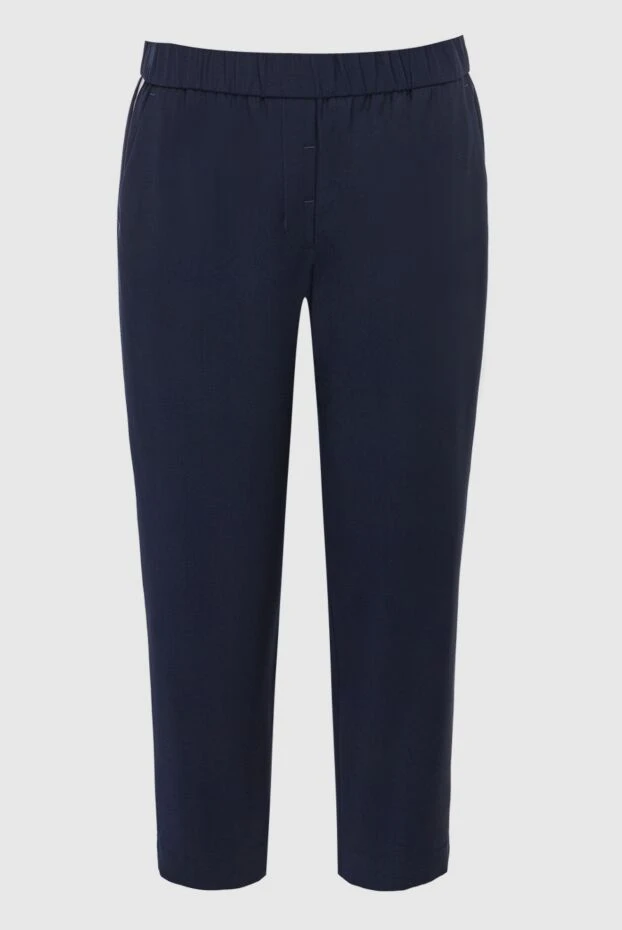 Peserico woman blue wool trousers for women купить с ценами и фото 143888 - photo 1