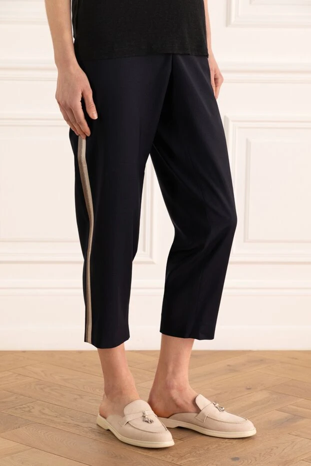 Peserico woman blue wool trousers for women 143888 - photo 3